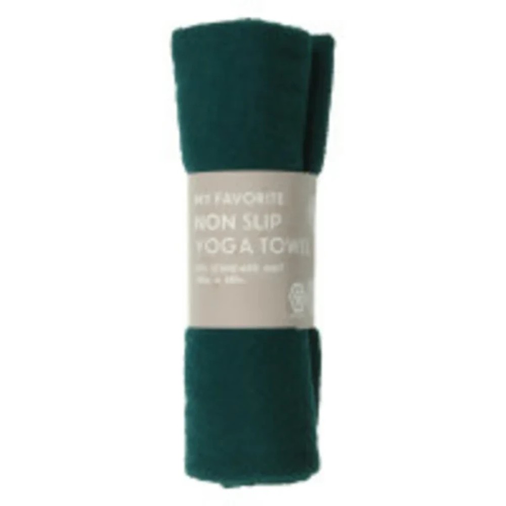 Series 8 Fitness Non Slip Fits Standard Mat Yoga Towel - Dark Green - 24" x 68"